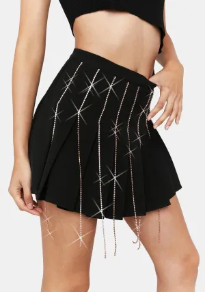 Midnight Pieces Of Magic Rhinestone Mini Skirt