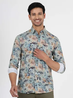 Multicolor Printed Slim Fit Casual Shirt | JadeBlue
