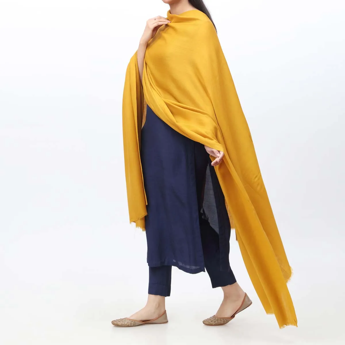 Mustard Plain Shawl PW3735
