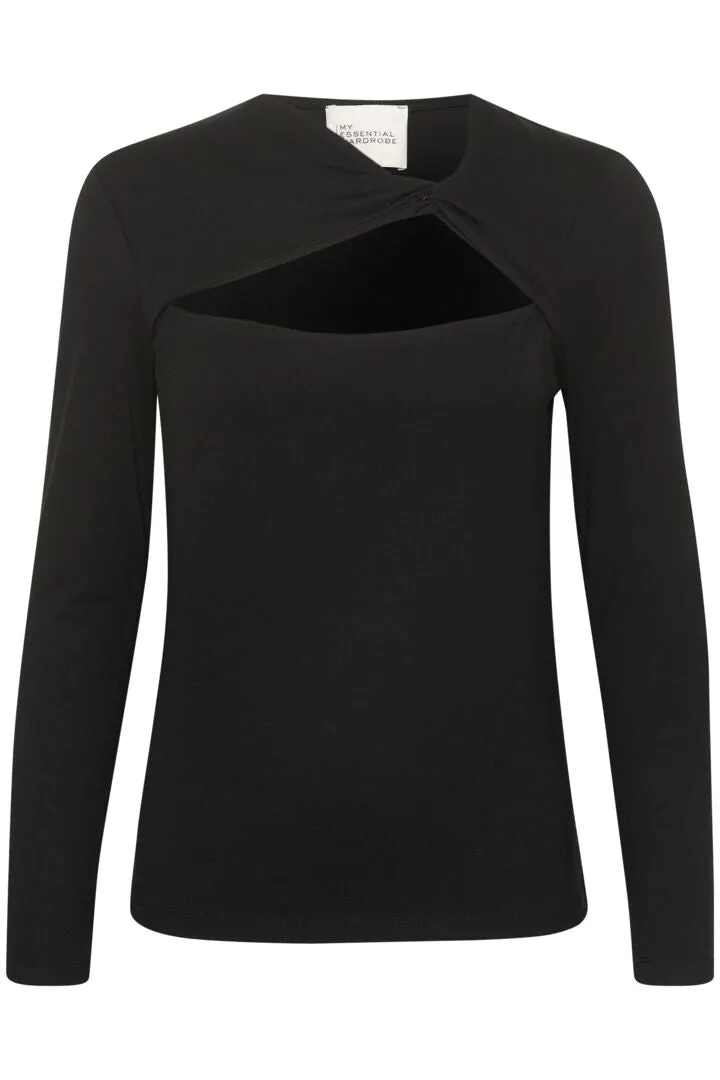 My Essential Wardrobe Vigga Knot Blouse in Black
