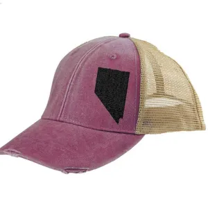 Nevada Hat | Distressed Snapback Trucker | state cap | many color choices