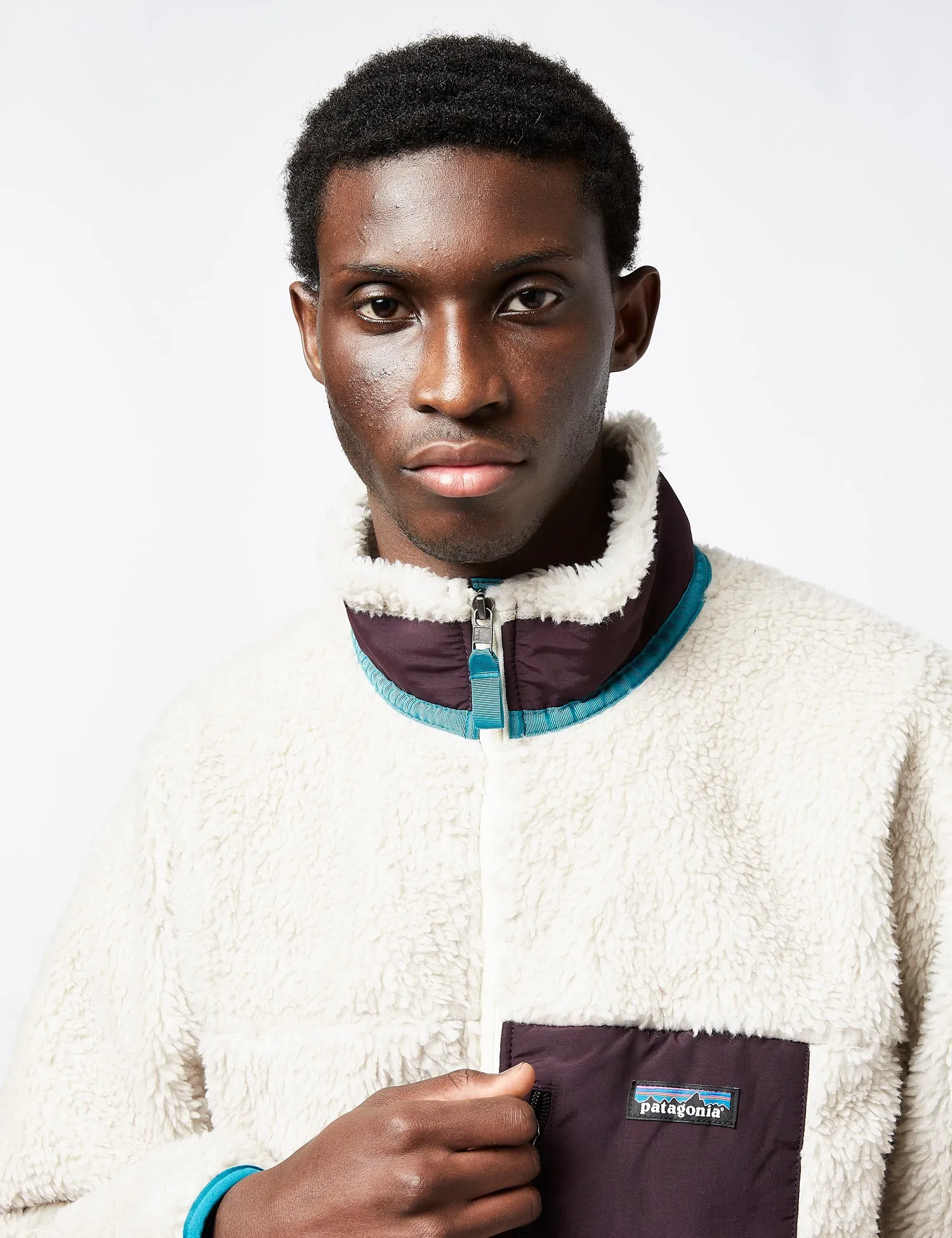 Patagonia Classic Retro-X Jacket - Natural/Obsidian Plum
