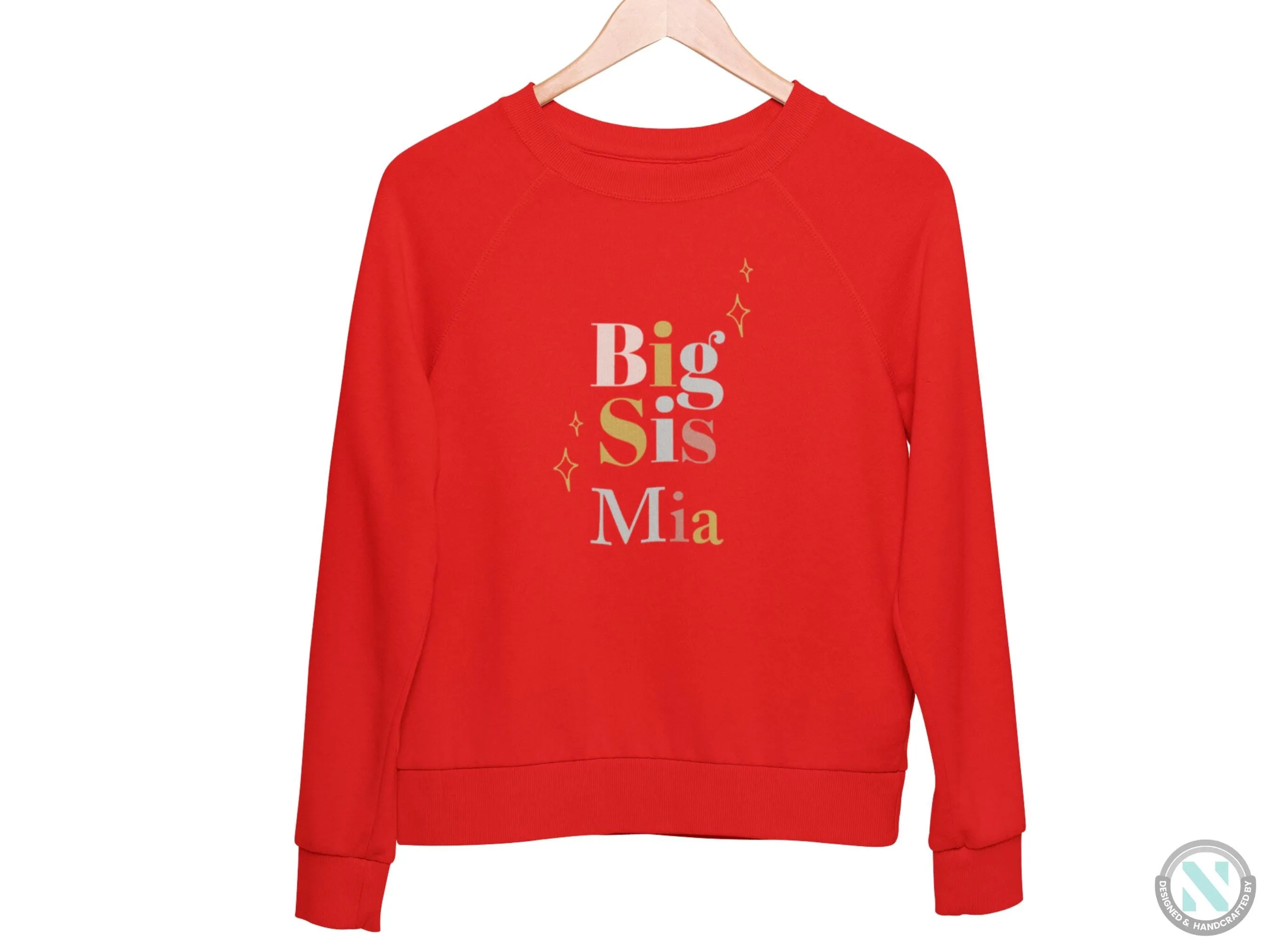 Personalized Name Long Sleeve Toddler Girls Sweatshirt with Big Sis Text