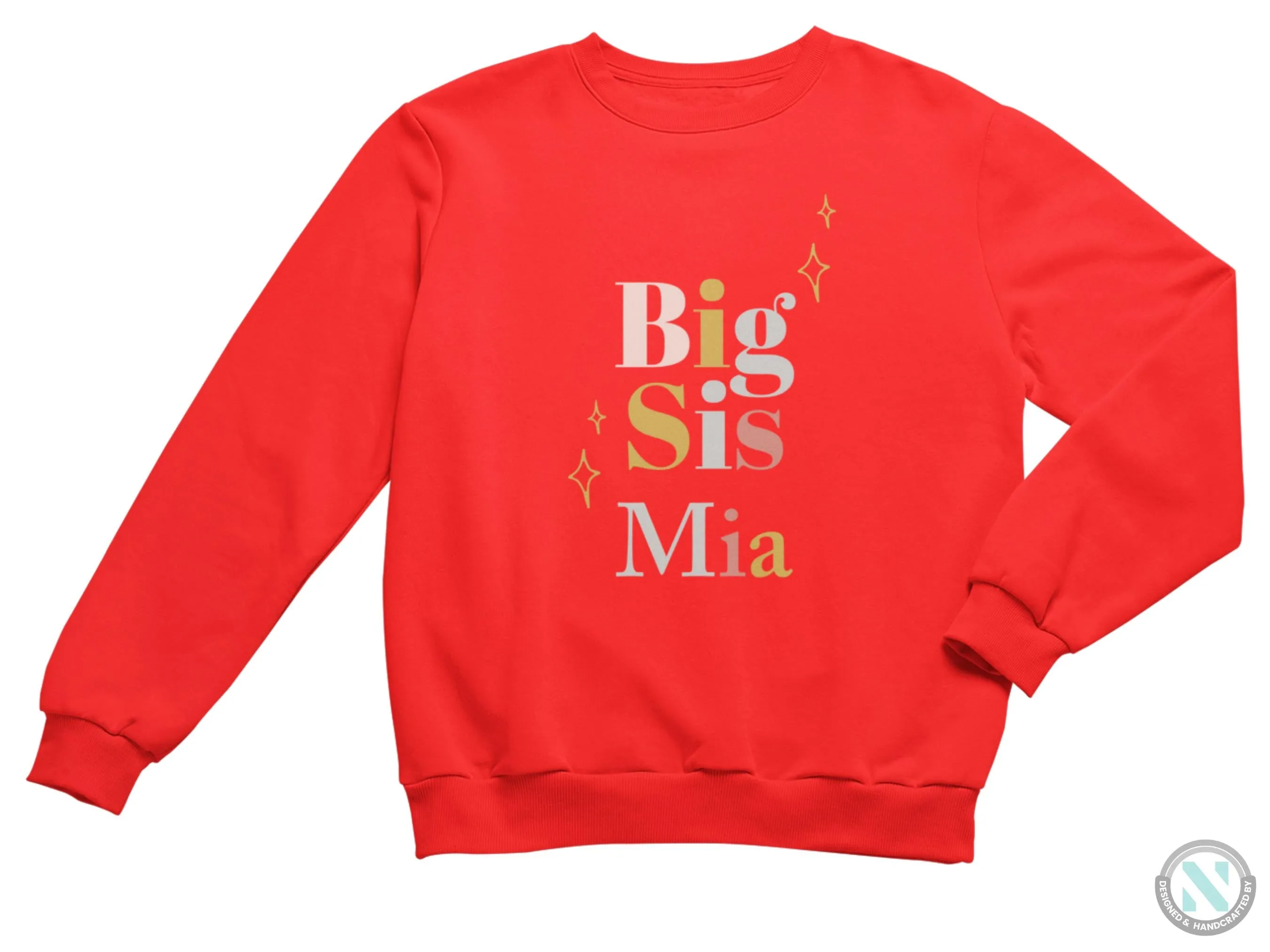 Personalized Name Long Sleeve Toddler Girls Sweatshirt with Big Sis Text