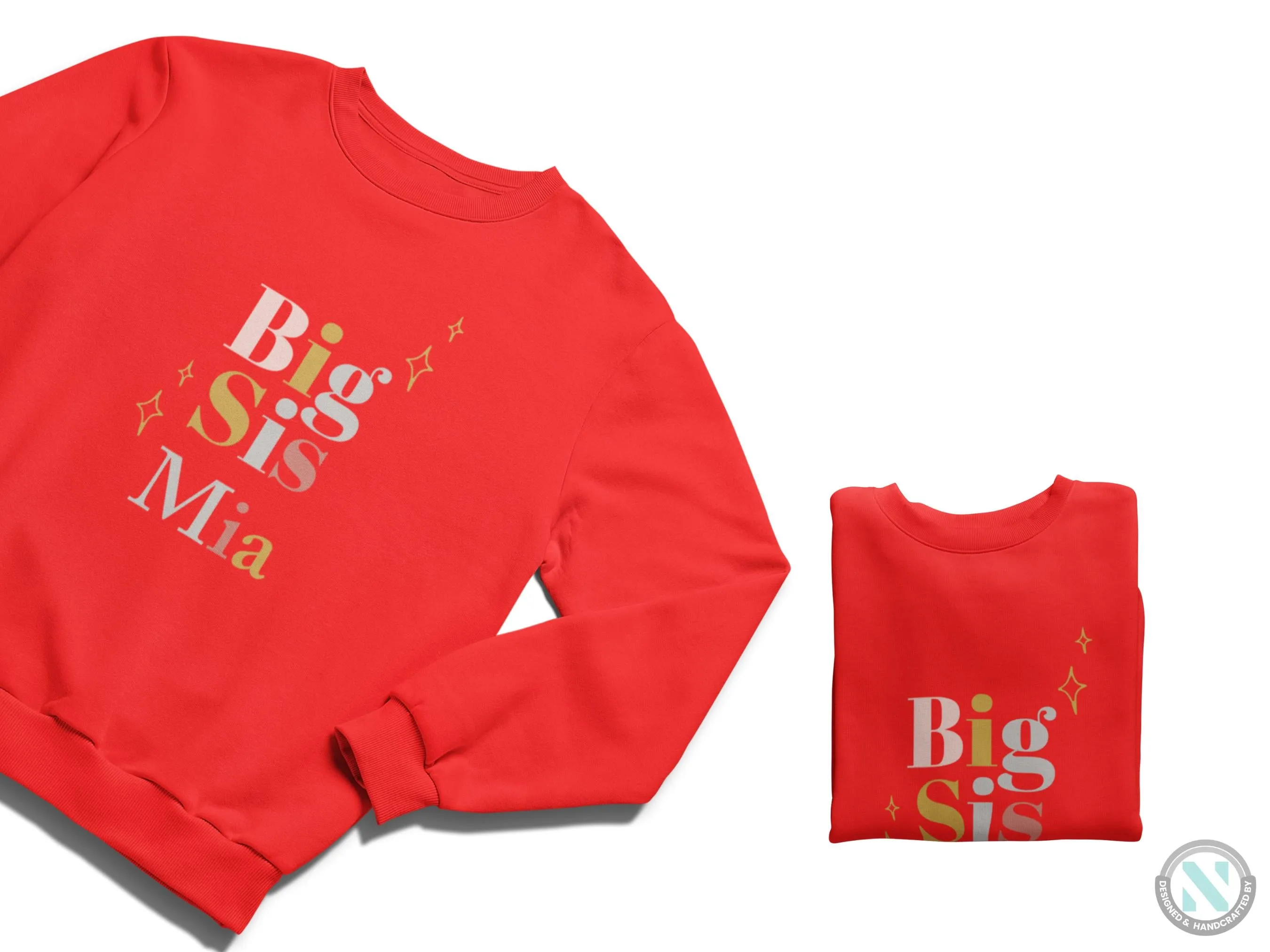 Personalized Name Long Sleeve Toddler Girls Sweatshirt with Big Sis Text