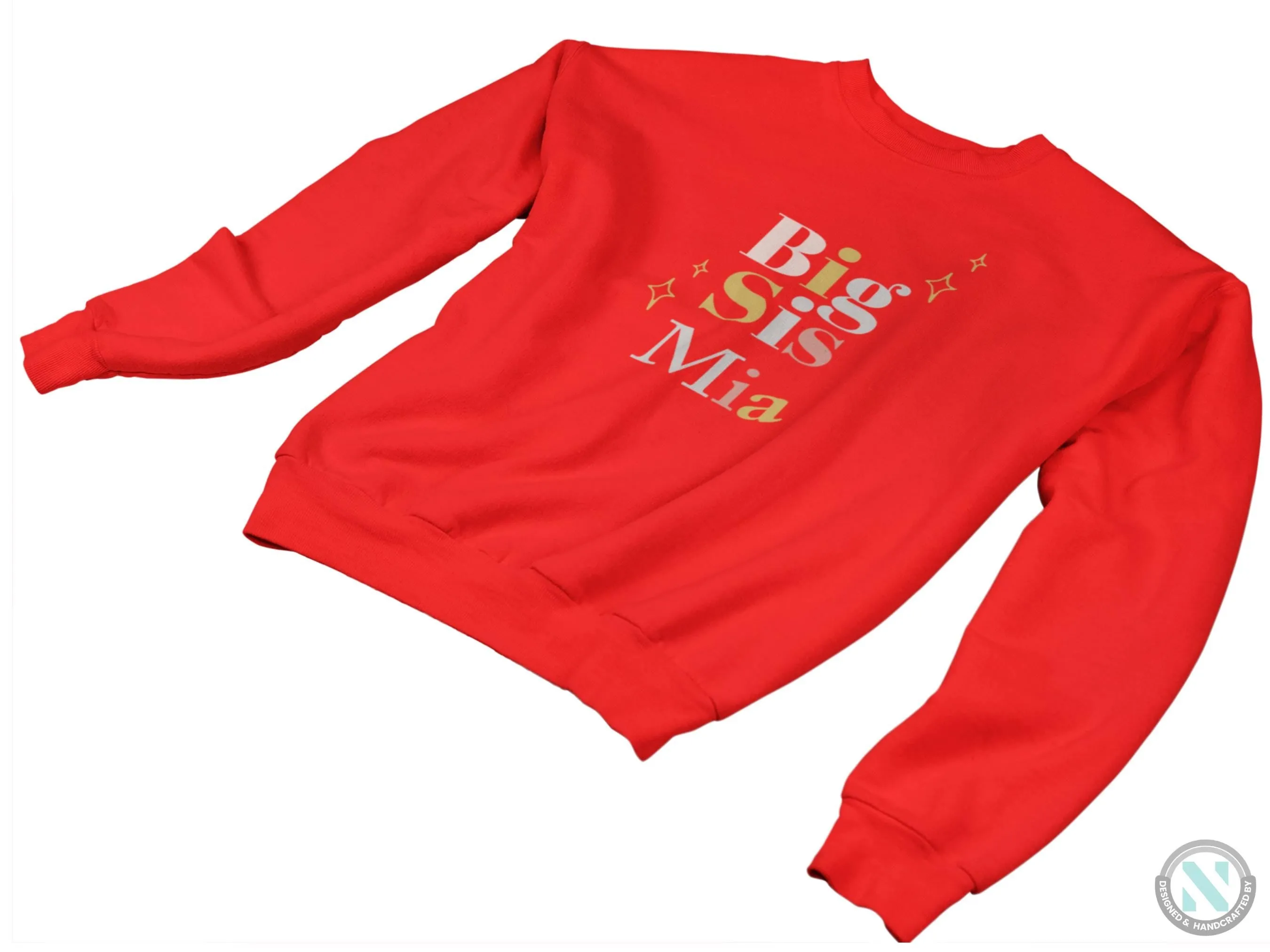 Personalized Name Long Sleeve Toddler Girls Sweatshirt with Big Sis Text