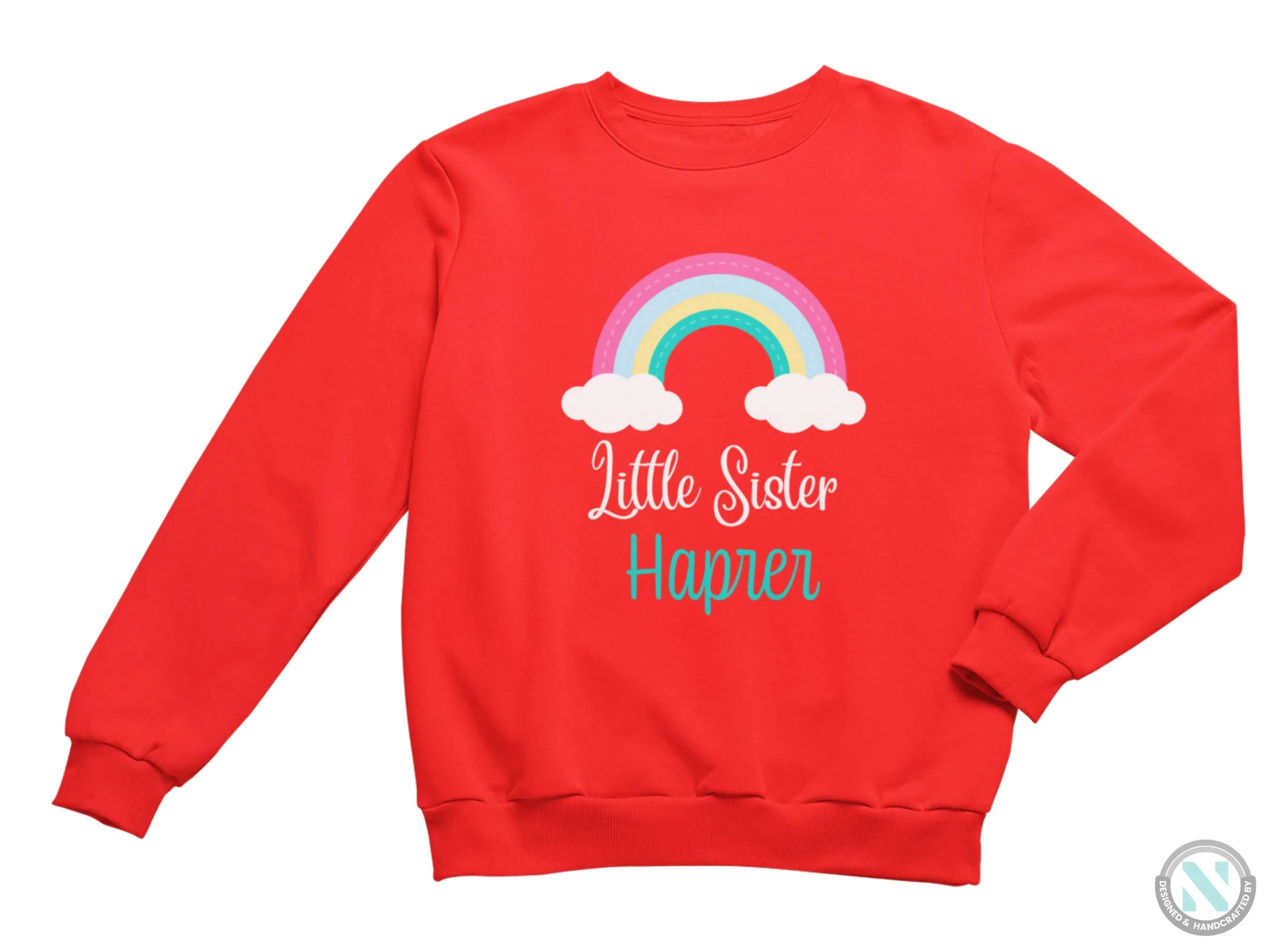 Personalized Name Toddler Girls Sweatshirt Gift with Little Sister Text