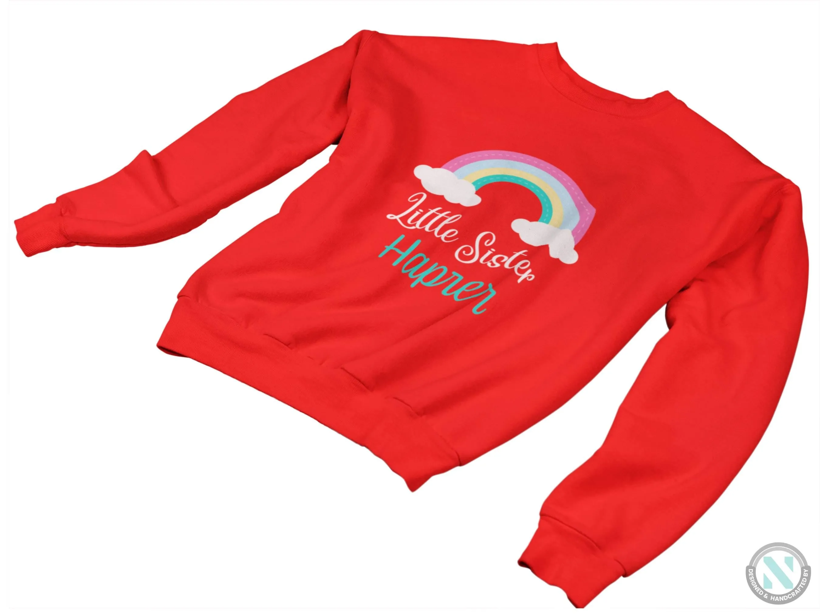 Personalized Name Toddler Girls Sweatshirt Gift with Little Sister Text