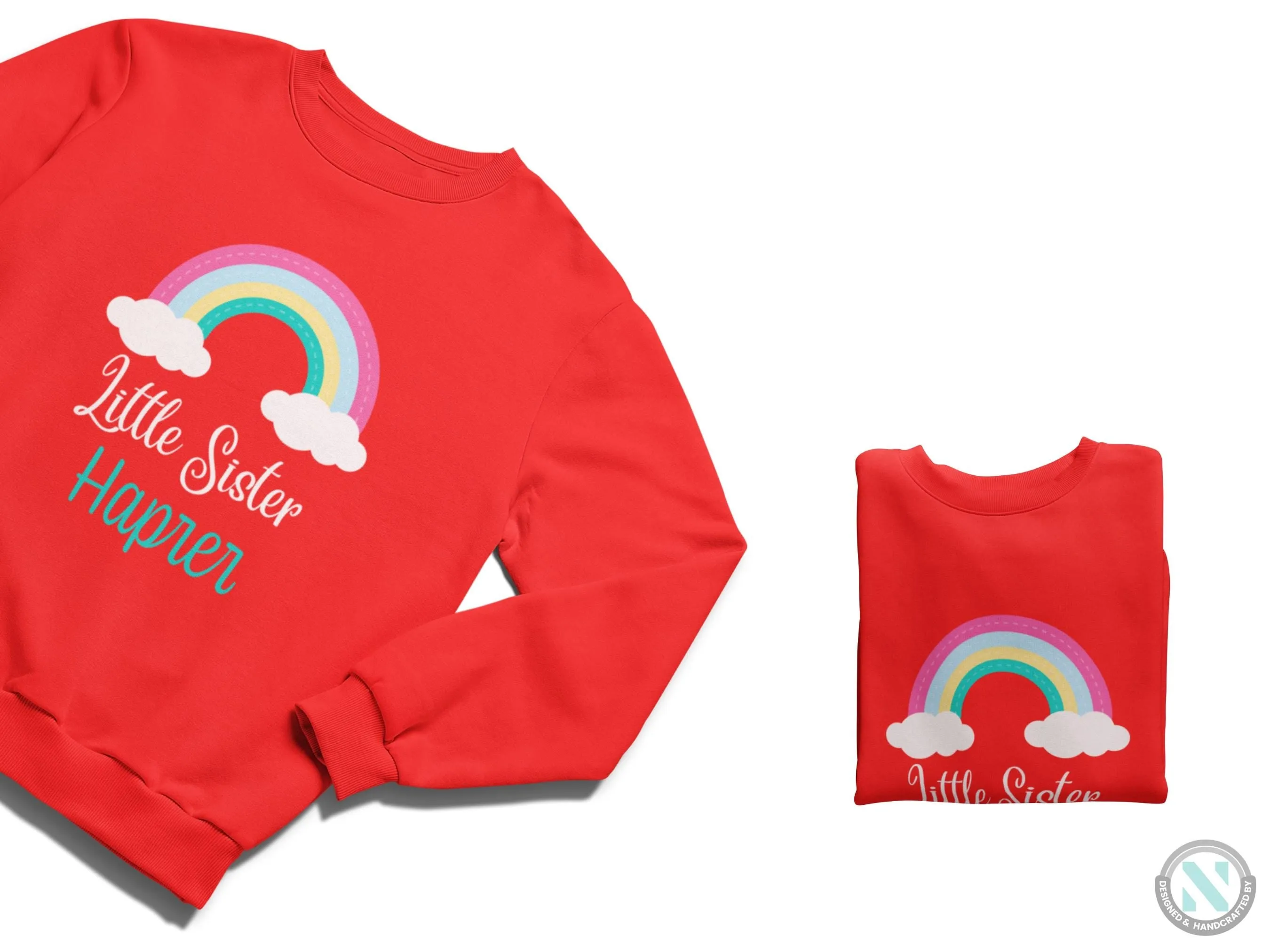 Personalized Name Toddler Girls Sweatshirt Gift with Little Sister Text