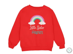 Personalized Name Toddler Girls Sweatshirt Gift with Little Sister Text