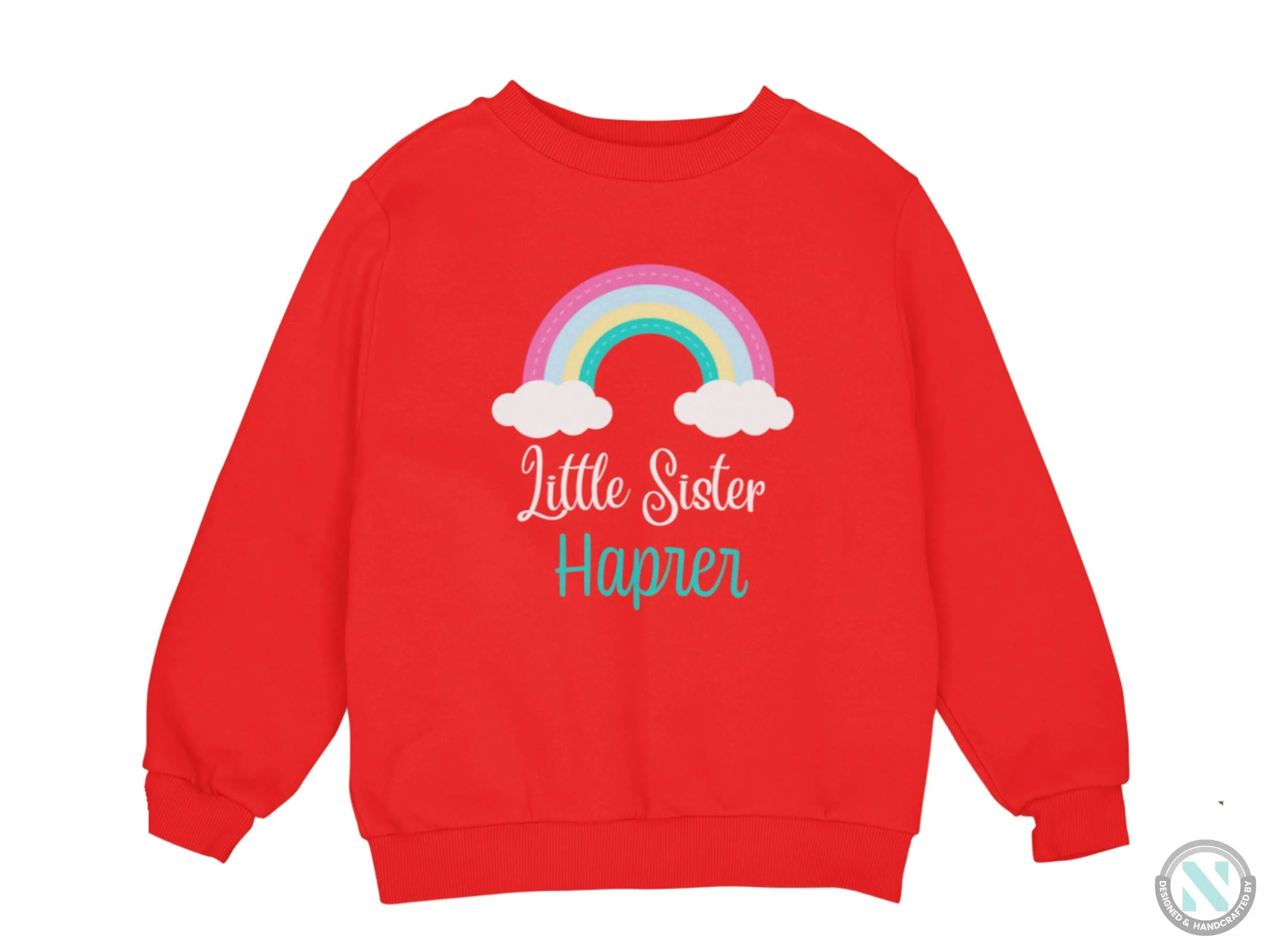 Personalized Name Toddler Girls Sweatshirt Gift with Little Sister Text