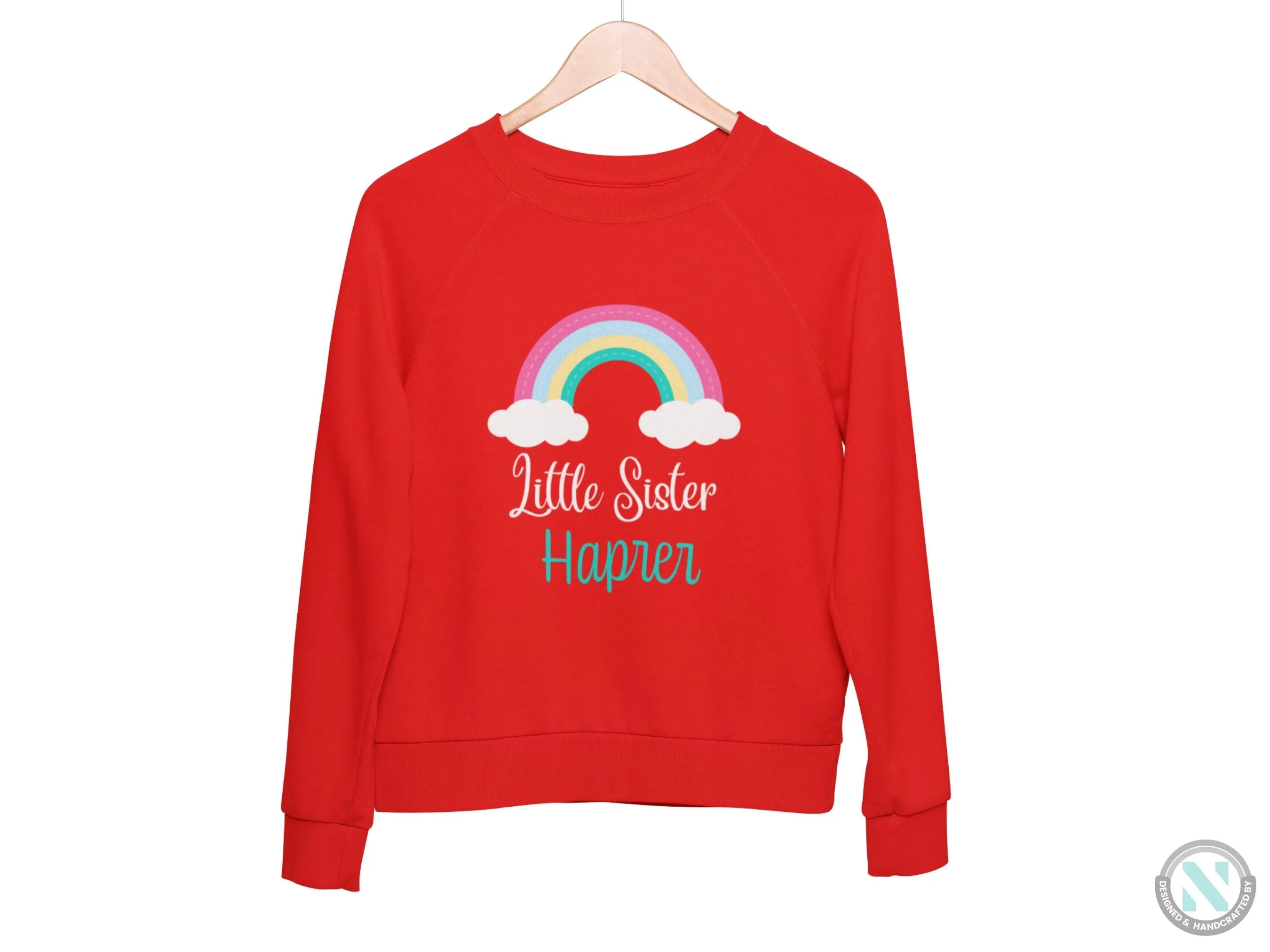 Personalized Name Toddler Girls Sweatshirt Gift with Little Sister Text