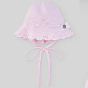 Pink Fine Knit Bonnet