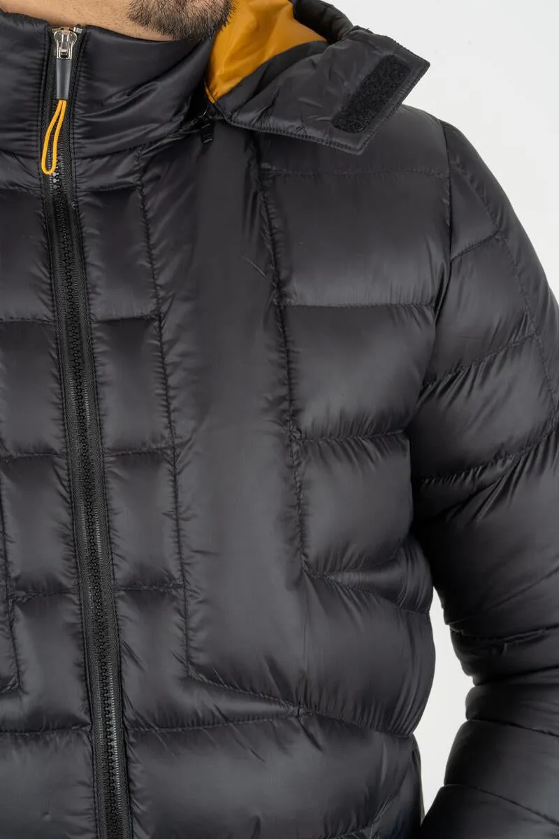 Platini Jeans Mens Bubble Jacket w/Rib Collar & Cuffs (BLACK)