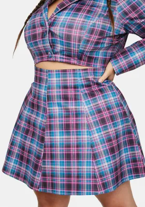 Plus Back 2 School Baddie Plaid Skirt