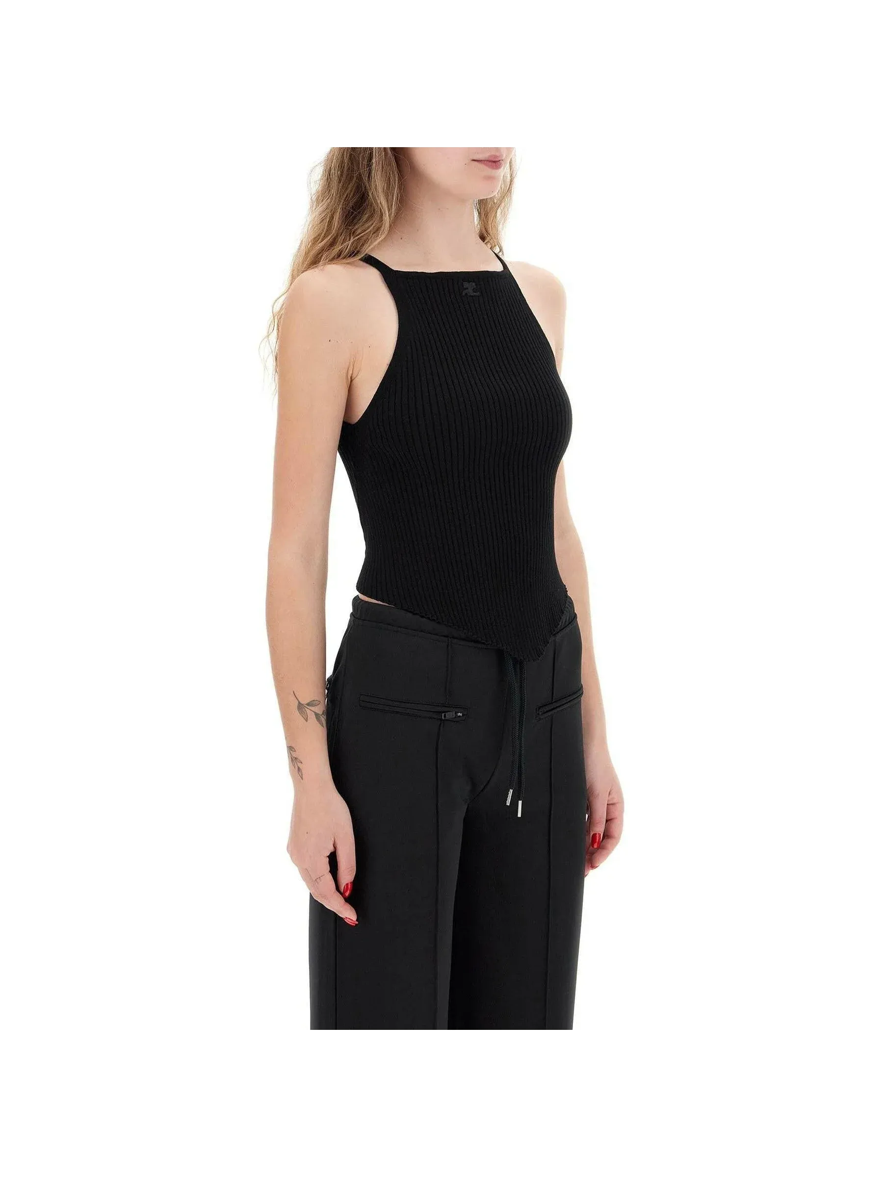 Pointy Rib Knit Top