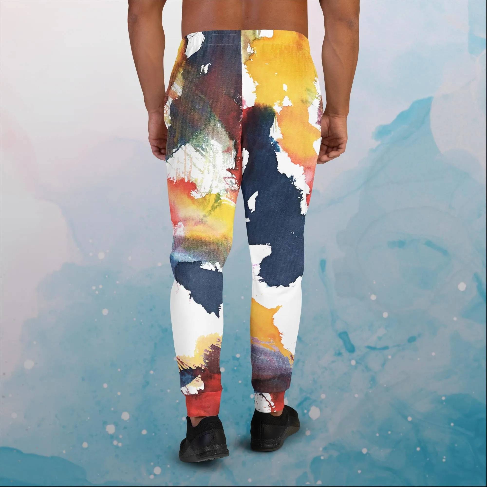 Primary Color Pallet Paint Print Mens Joggers