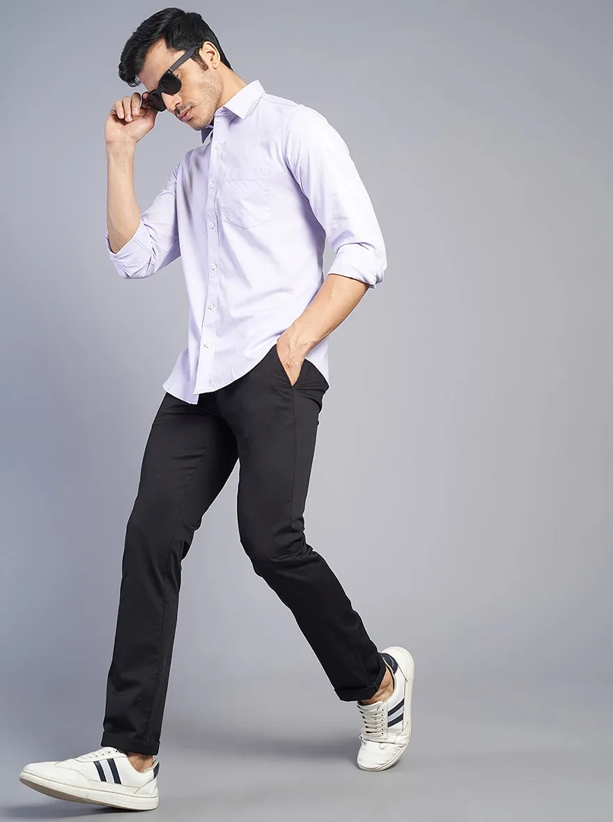 Purple Solid Slim Fit Semi Casual Shirt | JadeBlue