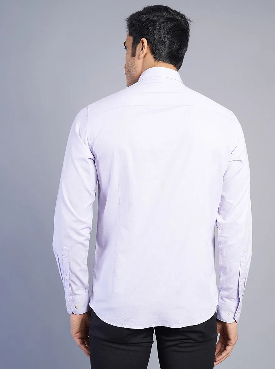 Purple Solid Slim Fit Semi Casual Shirt | JadeBlue