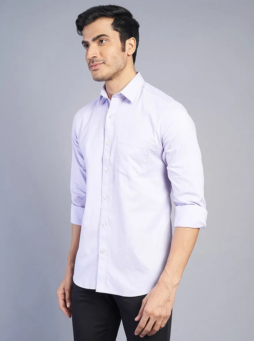 Purple Solid Slim Fit Semi Casual Shirt | JadeBlue