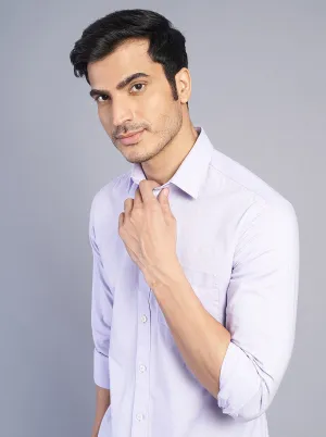 Purple Solid Slim Fit Semi Casual Shirt | JadeBlue