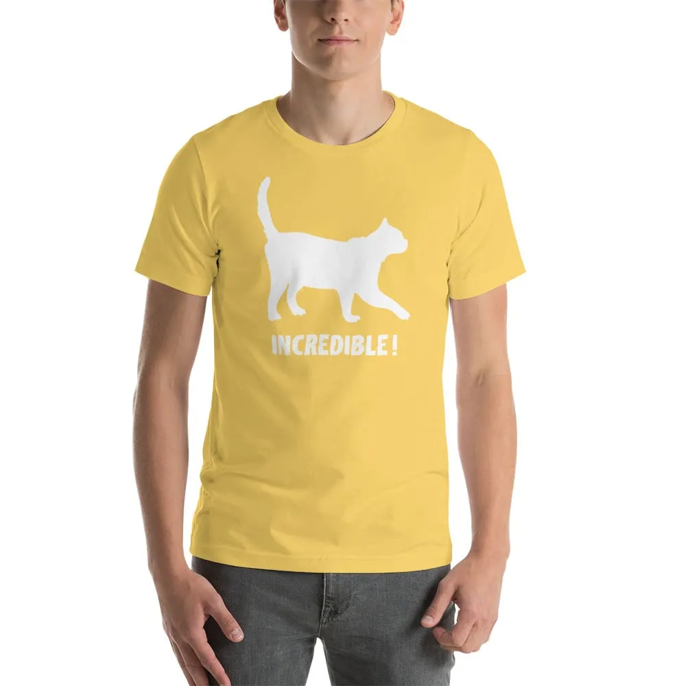 "Cats Are Incredible" Cat T-Shirt - White Print (Adult Men's/Unisex)
