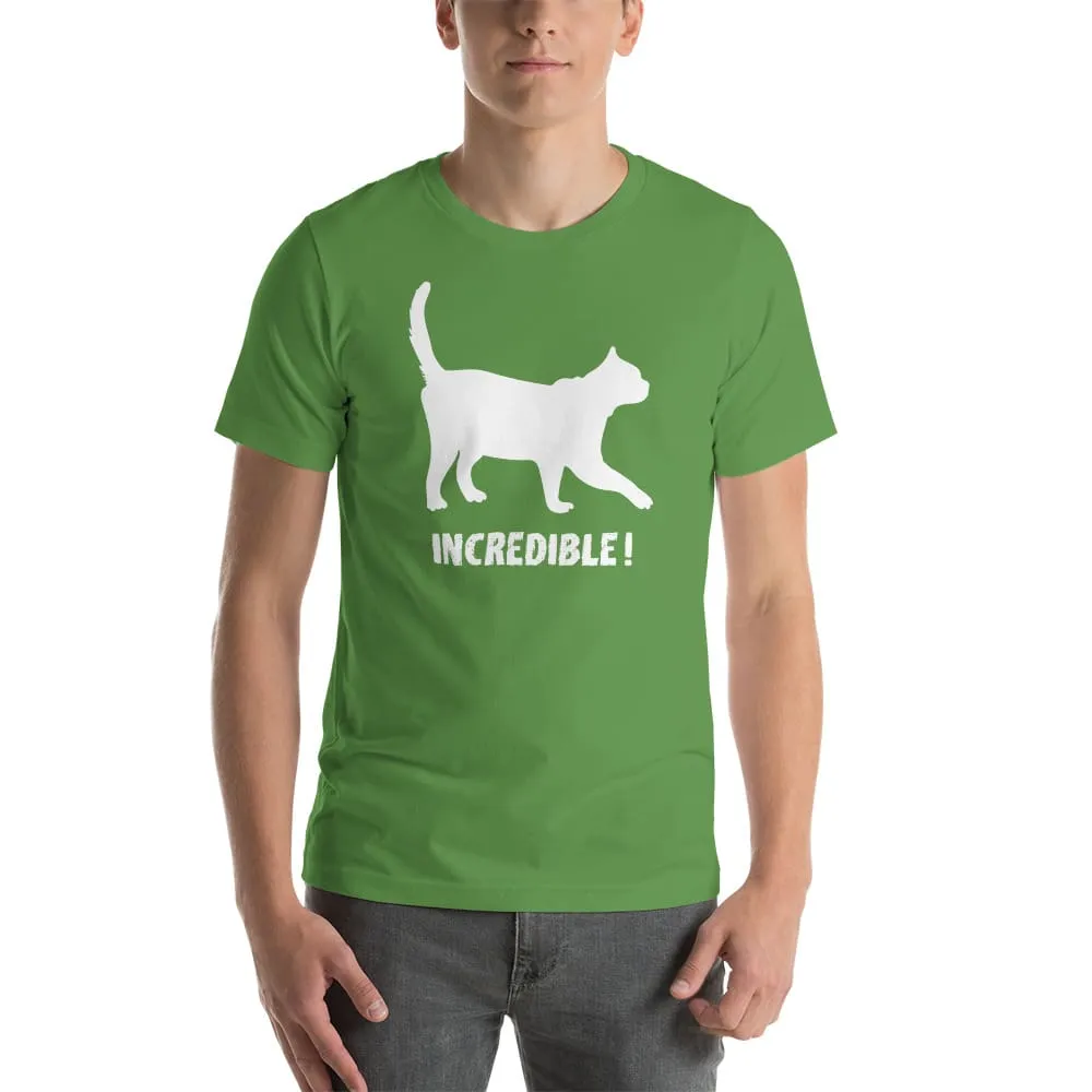 "Cats Are Incredible" Cat T-Shirt - White Print (Adult Men's/Unisex)