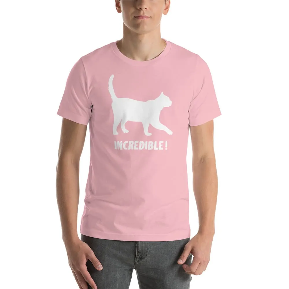 "Cats Are Incredible" Cat T-Shirt - White Print (Adult Men's/Unisex)