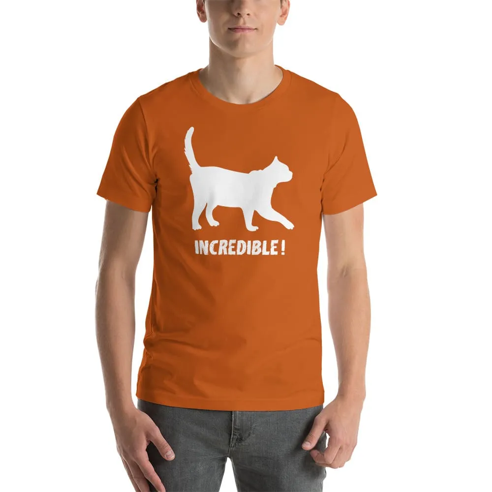 "Cats Are Incredible" Cat T-Shirt - White Print (Adult Men's/Unisex)