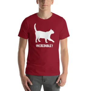 "Cats Are Incredible" Cat T-Shirt - White Print (Adult Men's/Unisex)