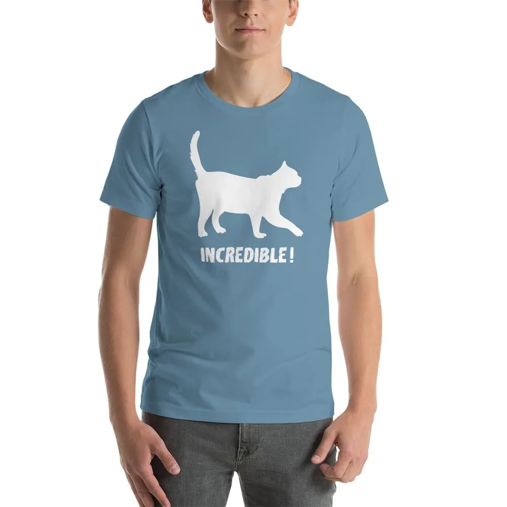 "Cats Are Incredible" Cat T-Shirt - White Print (Adult Men's/Unisex)