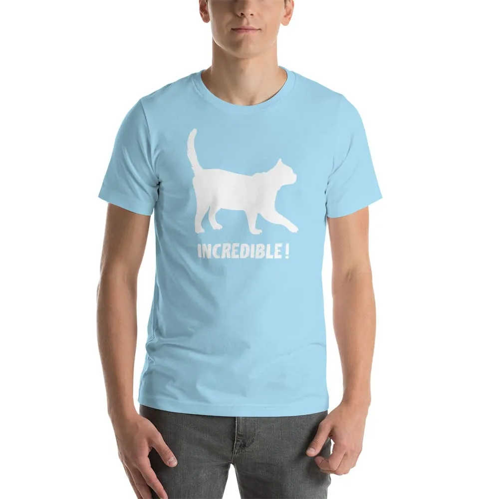 "Cats Are Incredible" Cat T-Shirt - White Print (Adult Men's/Unisex)