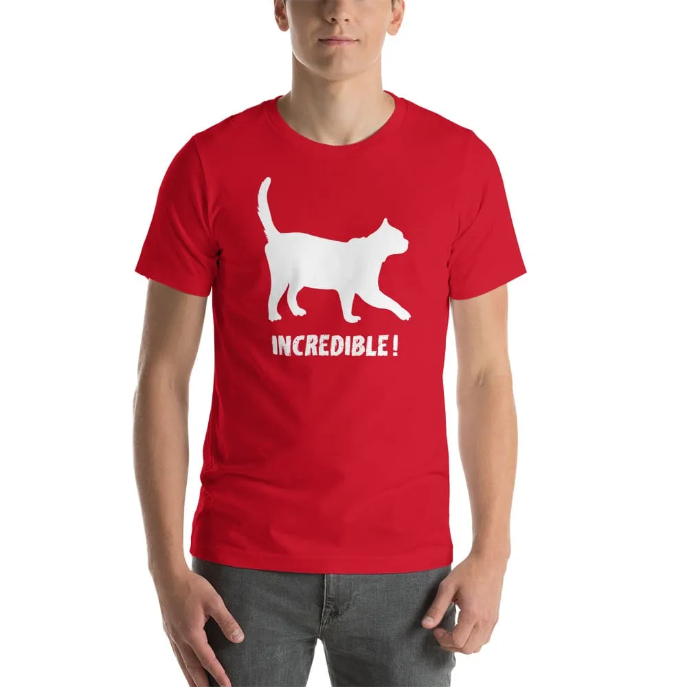 "Cats Are Incredible" Cat T-Shirt - White Print (Adult Men's/Unisex)