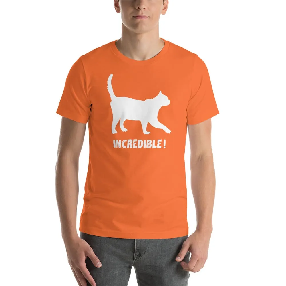 "Cats Are Incredible" Cat T-Shirt - White Print (Adult Men's/Unisex)