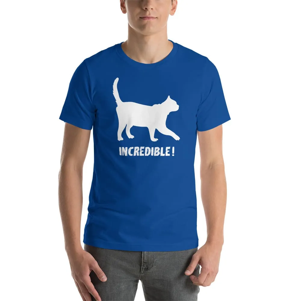 "Cats Are Incredible" Cat T-Shirt - White Print (Adult Men's/Unisex)