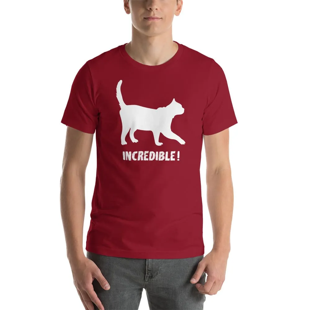 "Cats Are Incredible" Cat T-Shirt - White Print (Adult Men's/Unisex)
