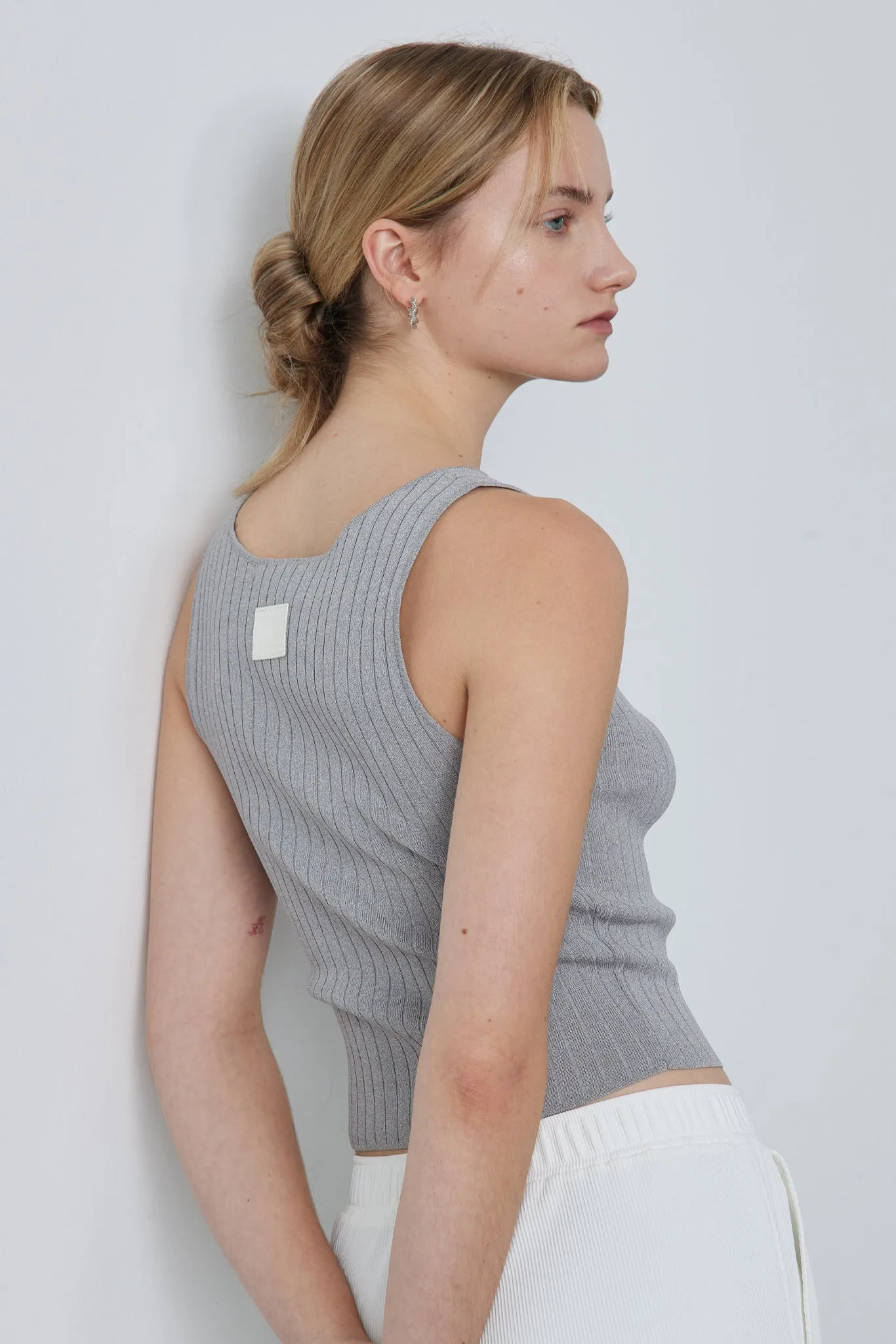 Ribbed Knit Cropped Tank Top