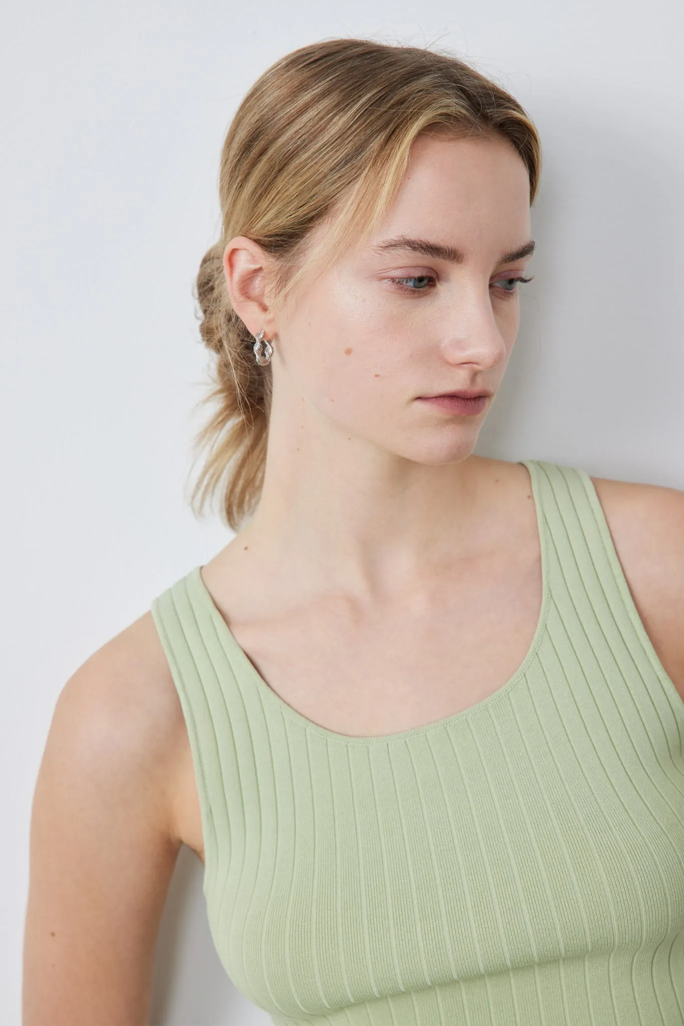 Ribbed Knit Cropped Tank Top