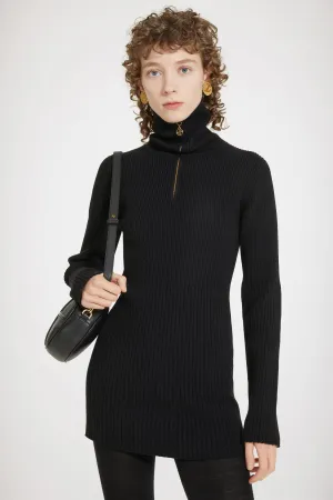 Ribbed mini dress in sustainable wool