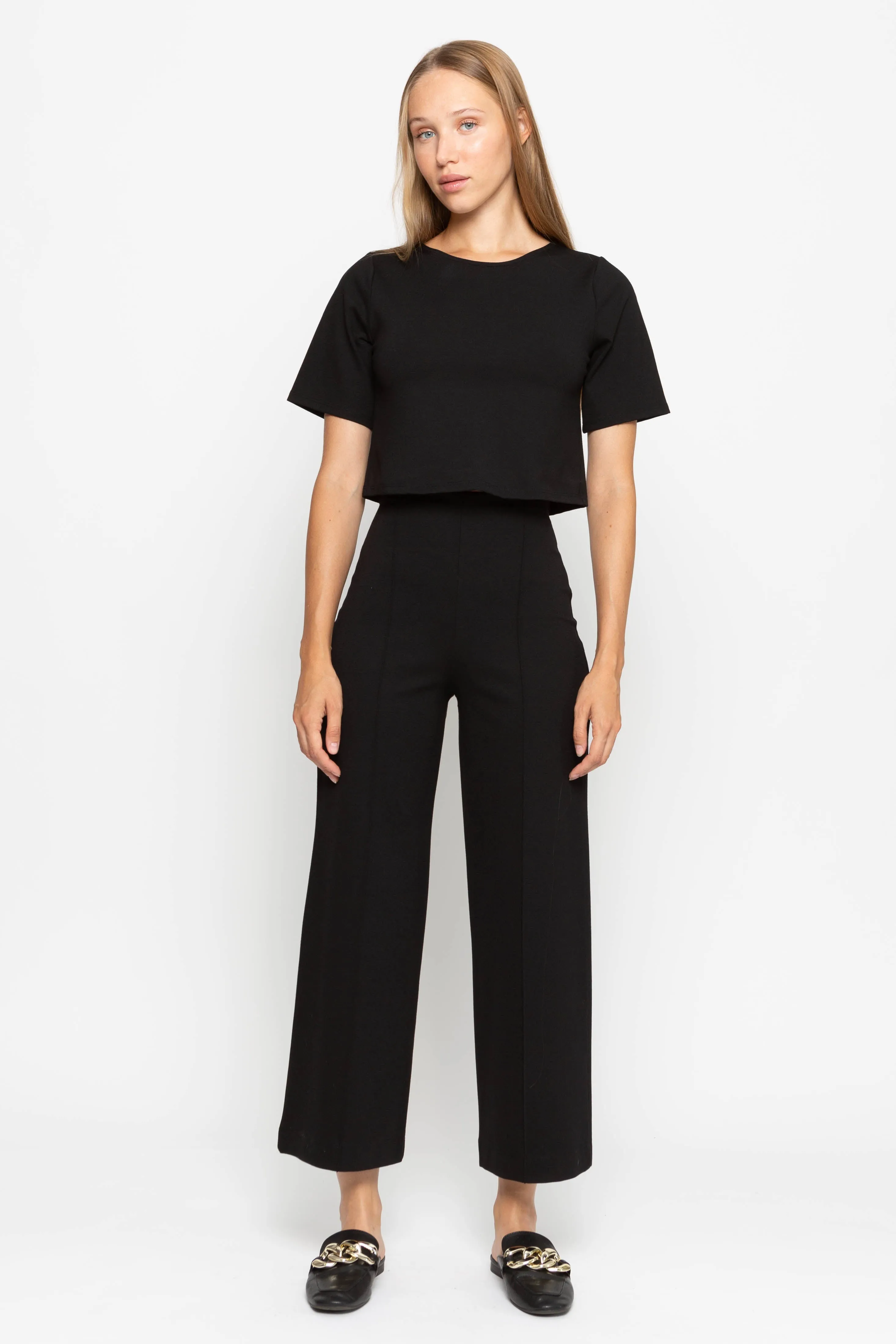 Ripley Radar Ponte Knit Short Sleeve Top | Black