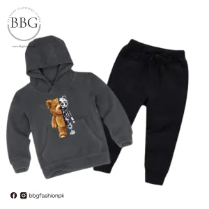 Robo Bear Printed Kids Hoodie Set
