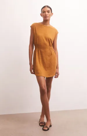 Rowan Textured Knit Dress in Caramel