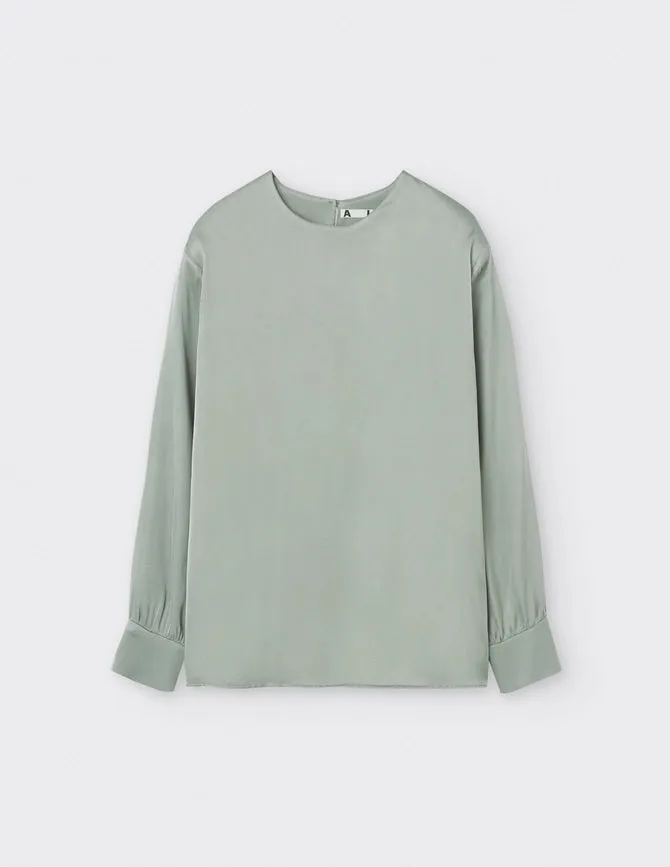 Satin Blouse Green