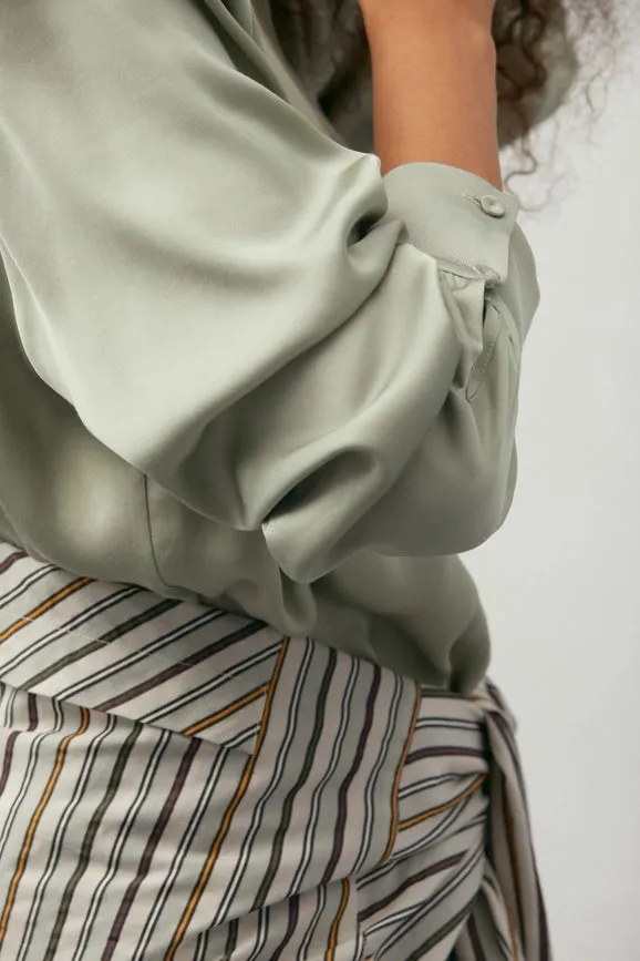 Satin Blouse Green
