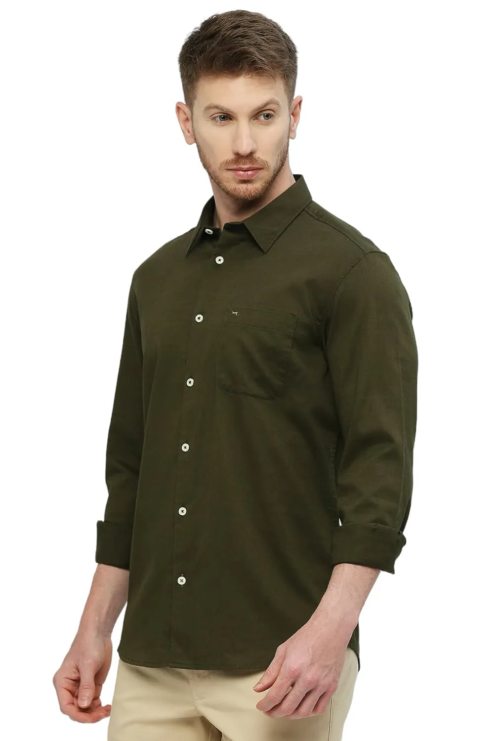 Slim Fit Cotton Slub Twill Shirt