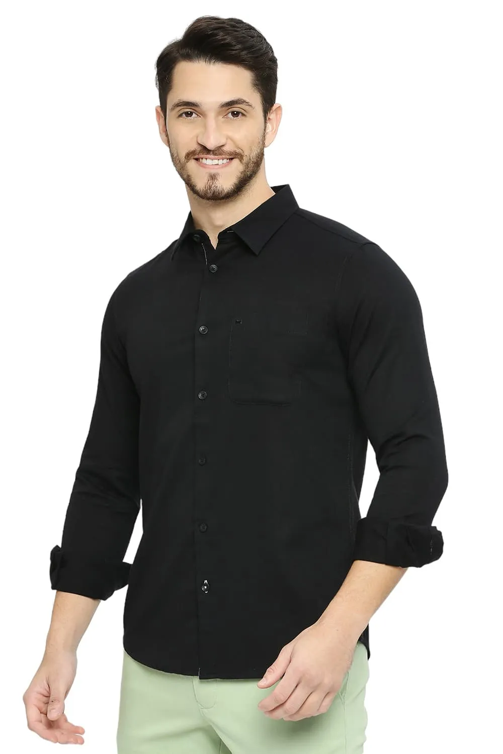 Slim Fit Cotton Slub Twill Shirt