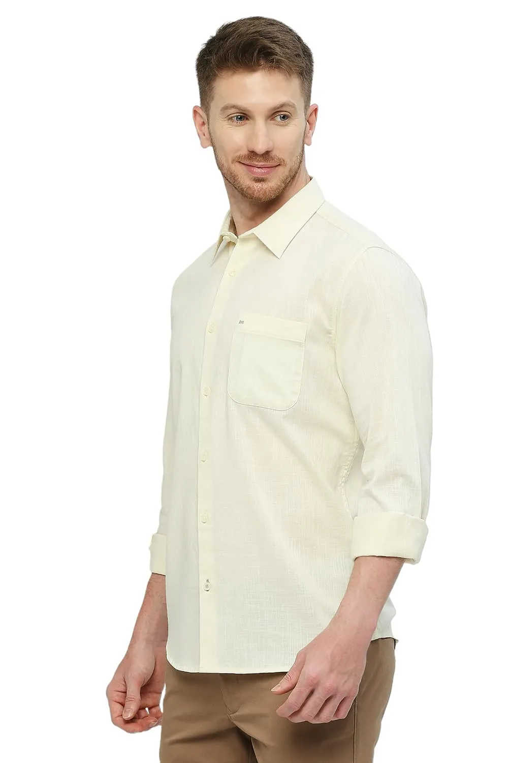 Slim Fit Cotton Slub Twill Shirt