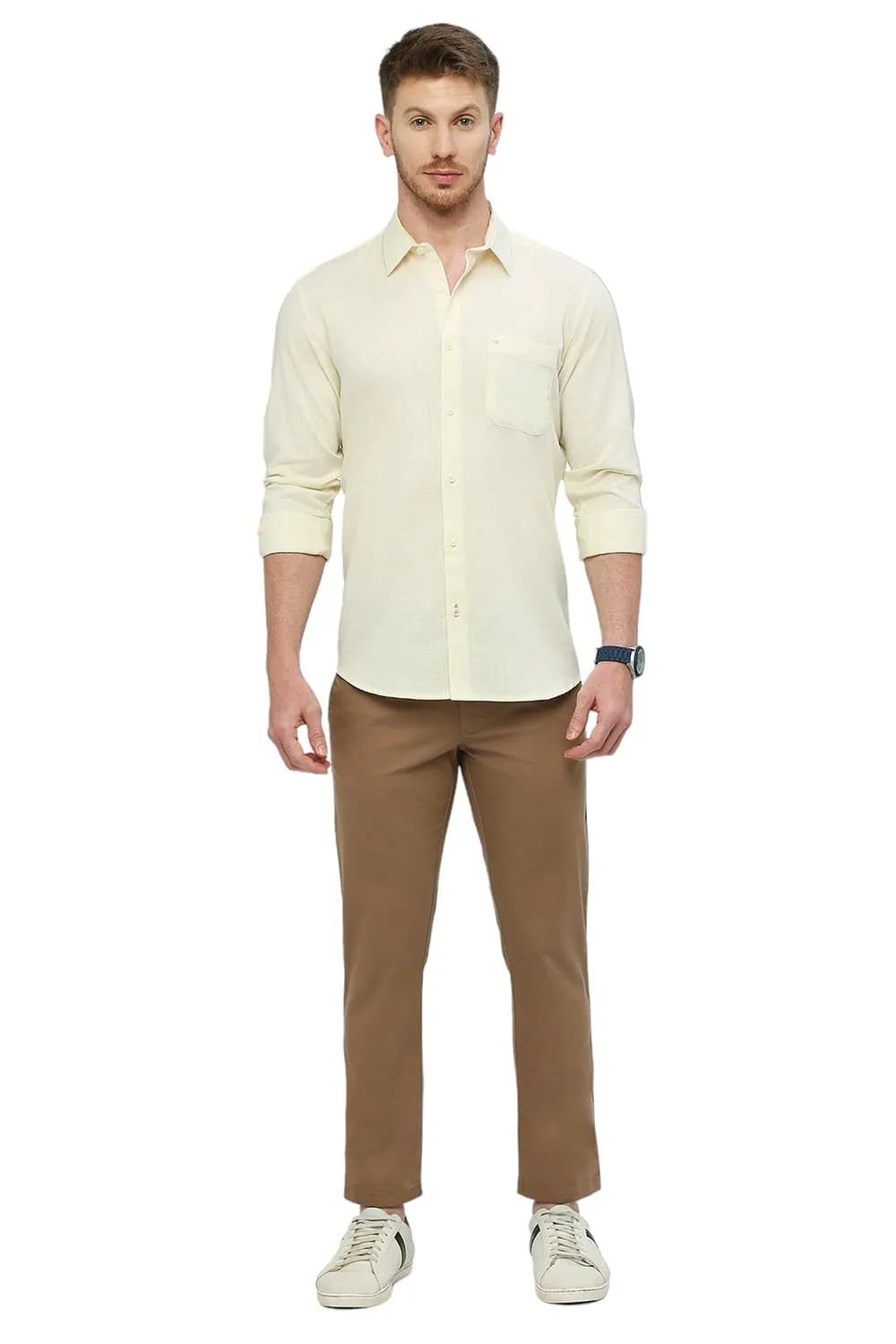 Slim Fit Cotton Slub Twill Shirt