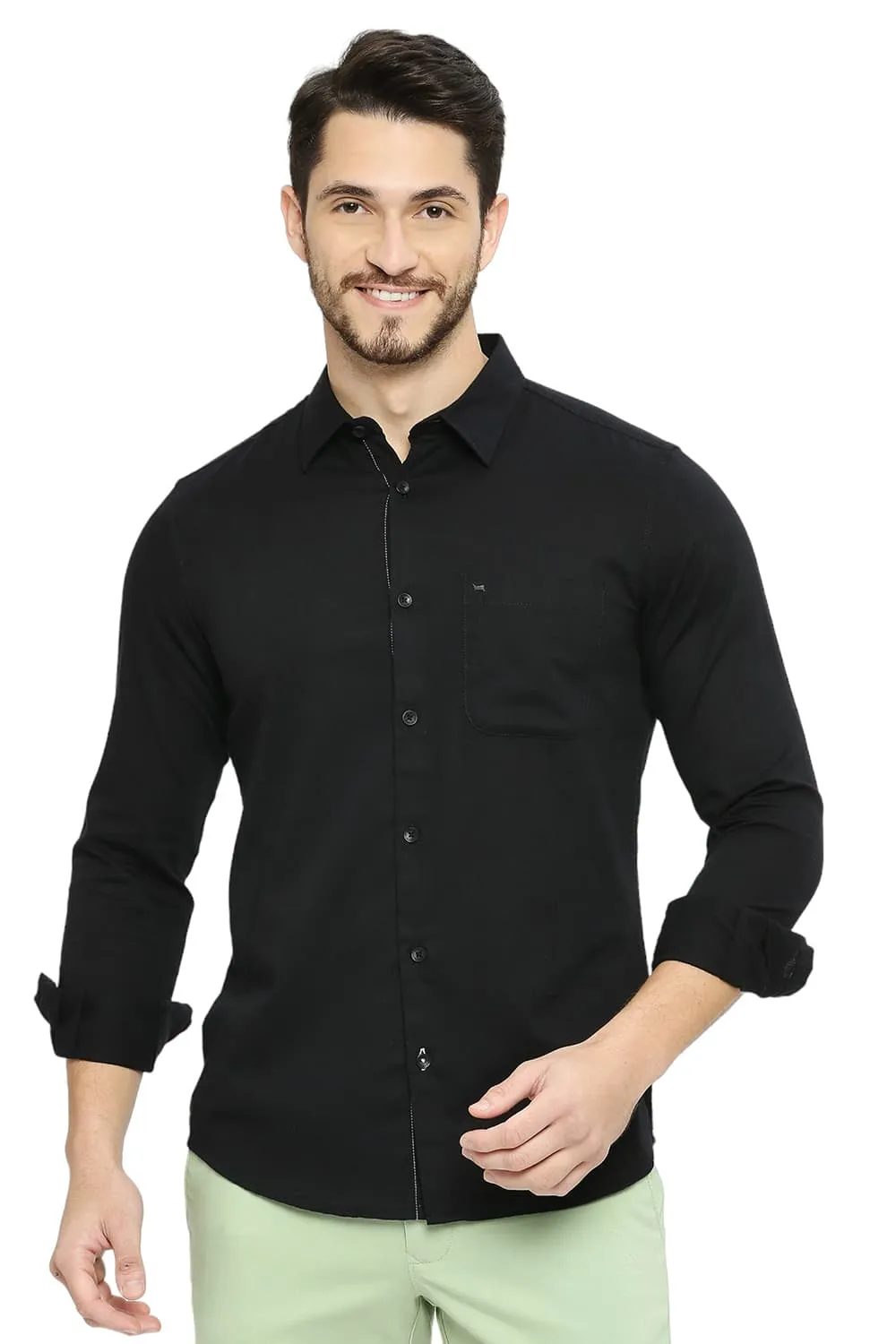 Slim Fit Cotton Slub Twill Shirt