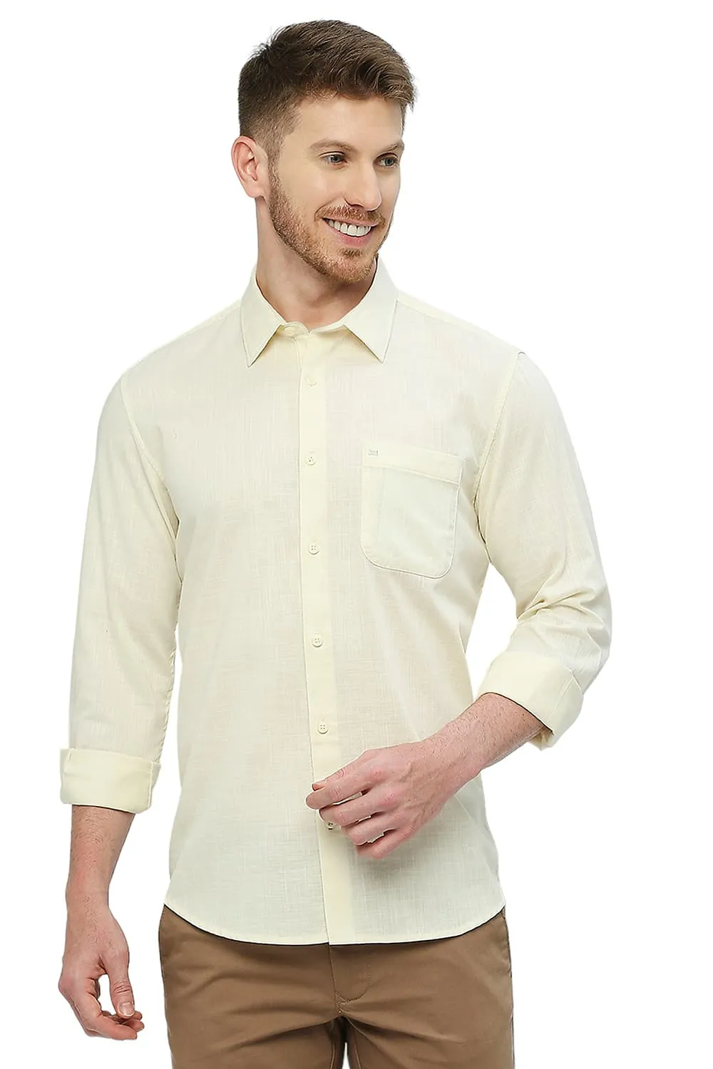 Slim Fit Cotton Slub Twill Shirt